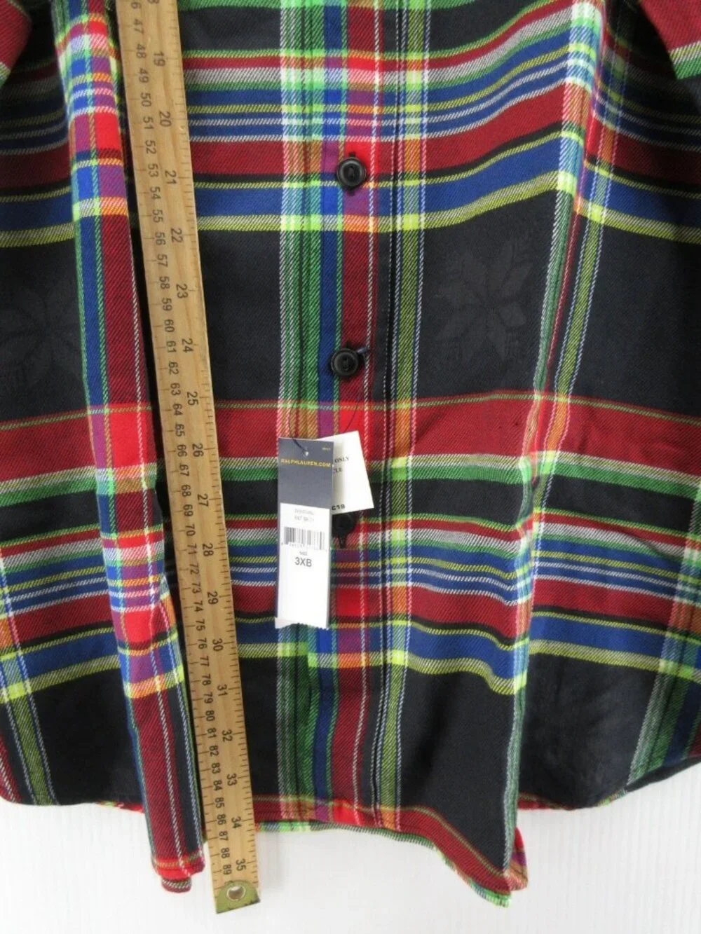 Polo Ralph Lauren Shirt 3XB Big Flannel Plaid Elbow Patches Heritage